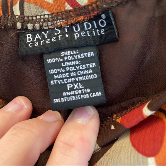 Bay Studio women’s elastic waist below the knee fully lined mixed browns XLP - Picture 6 of 7